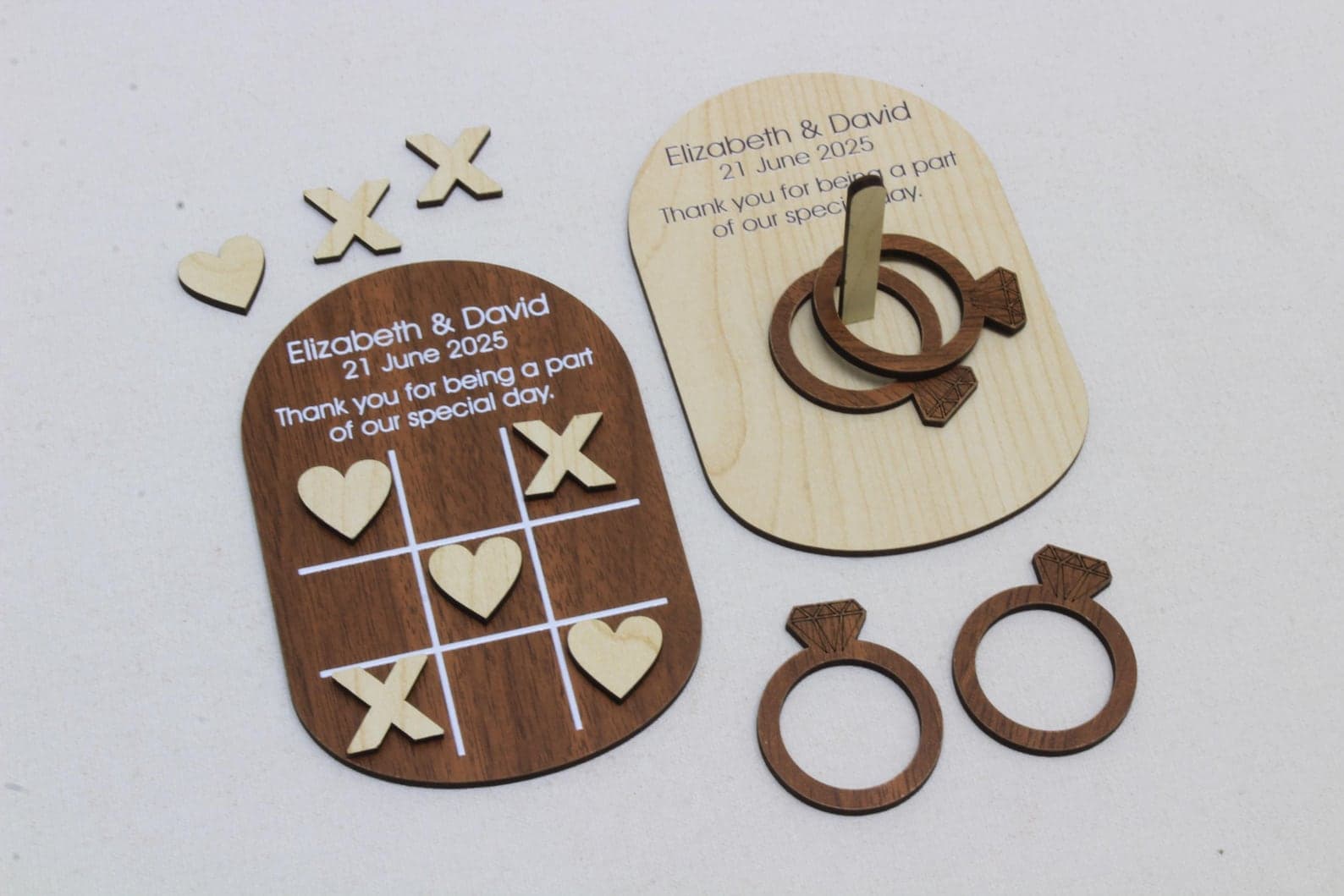 Hearts & Crosses Wedding Game Favour — handmade by Butterflyy Shop