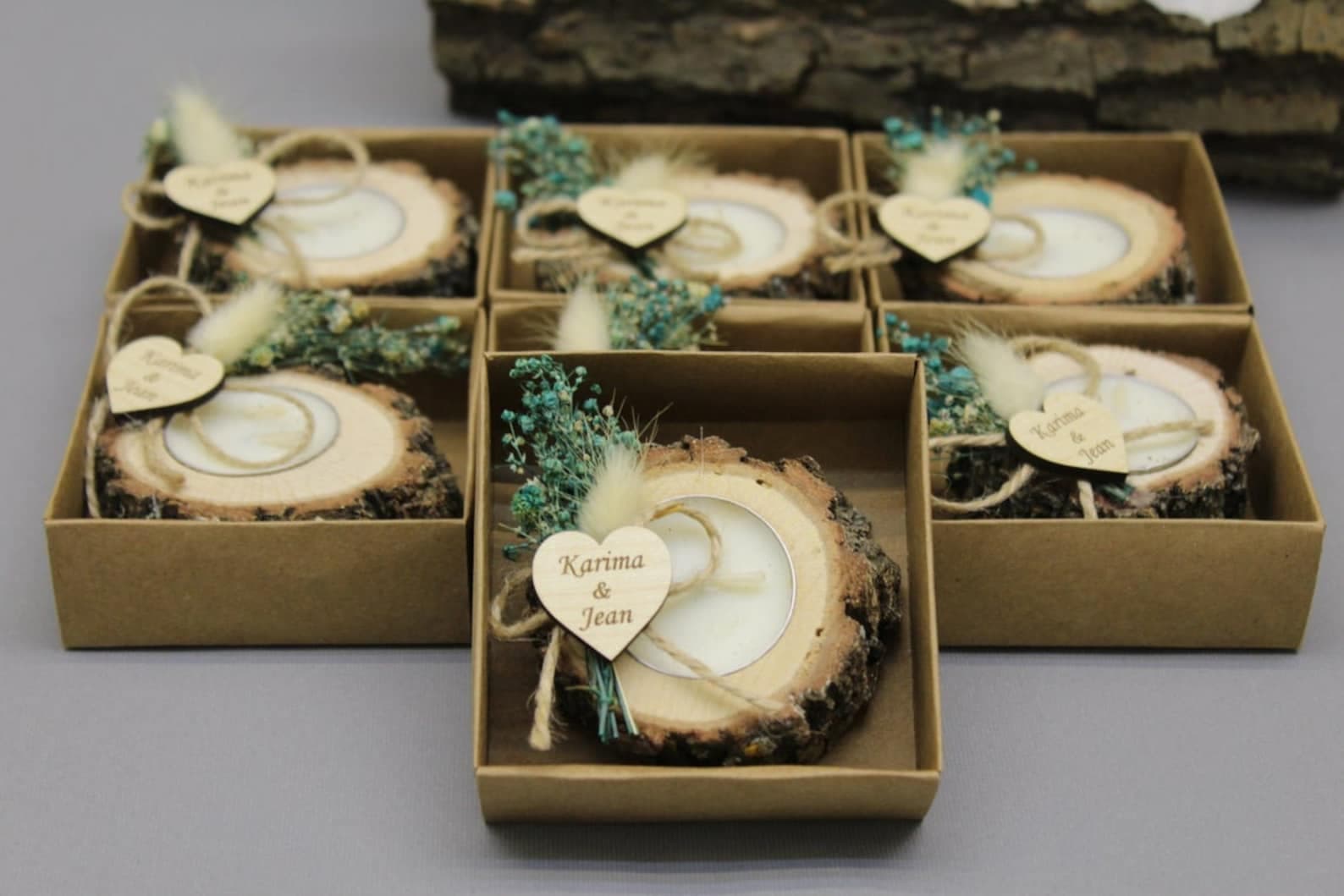 Personalised Wooden Tealight Favour — handmade by Butterflyy Shop