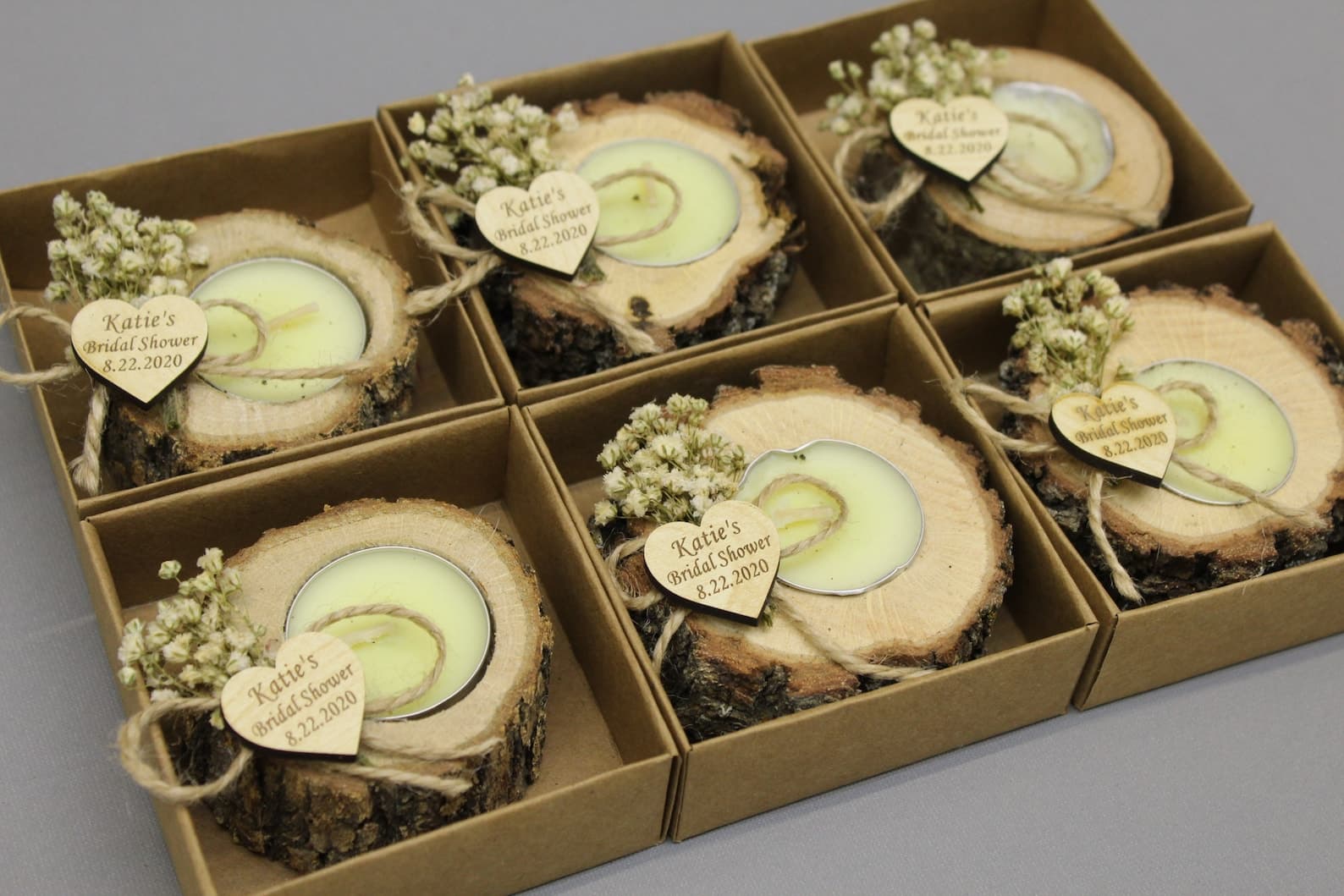 Personalised Wooden Tealight Favour — handmade by Butterflyy Shop